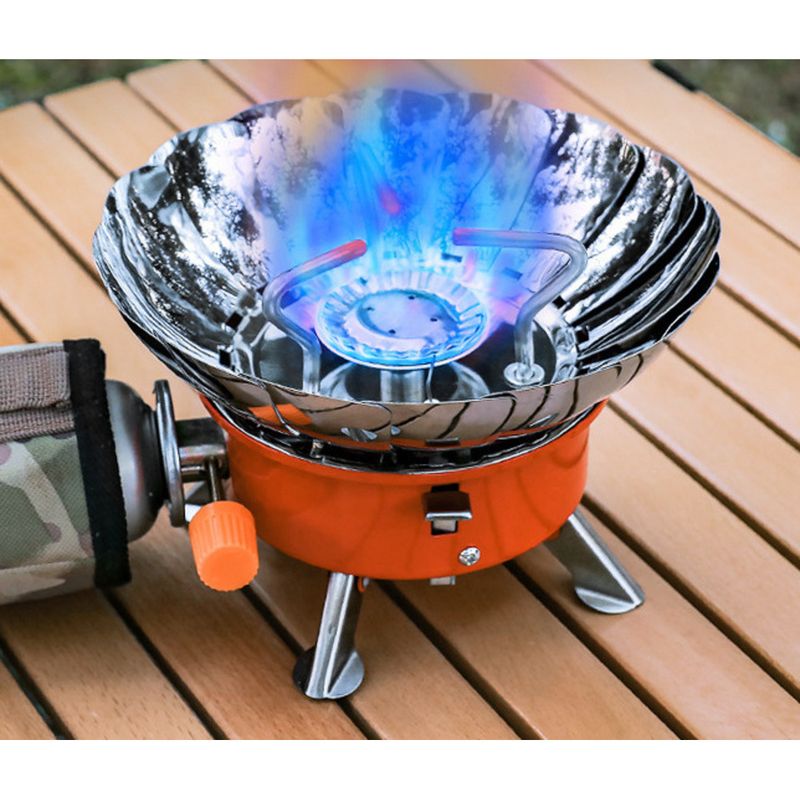 Winddichter Lotus-Camping-Picknick-Outdoor-Gaskocher, faltbarer Elektroherd für den Außenbereich_voghion.com