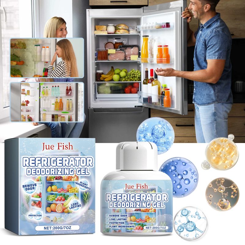 Jue Fish Refrigerator Deodorizer Purifying Gel, Indoor Refrigerator Deodorization Purification Fresh-Keeping Anti-Channeling Clean Odor_voghion.com