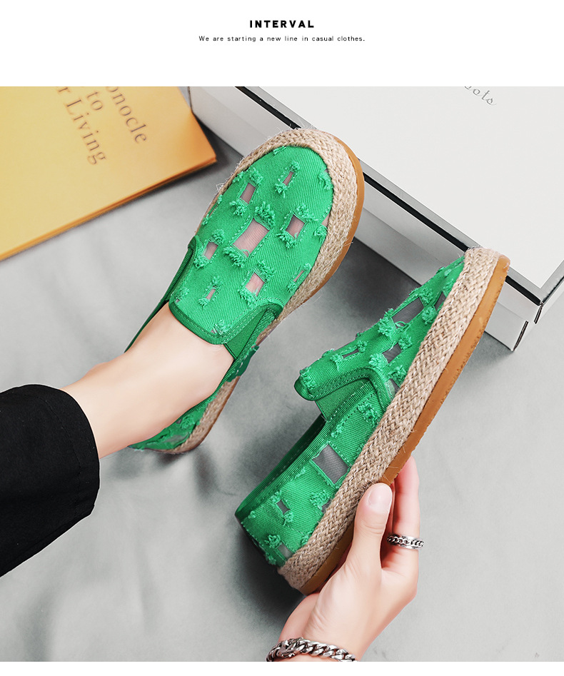 2023 New Hollow Out Breathable Fisherman Shoes Slip-on Slip-on Loafers Casual men's shoes one piece dropshipping L5311_voghion.com