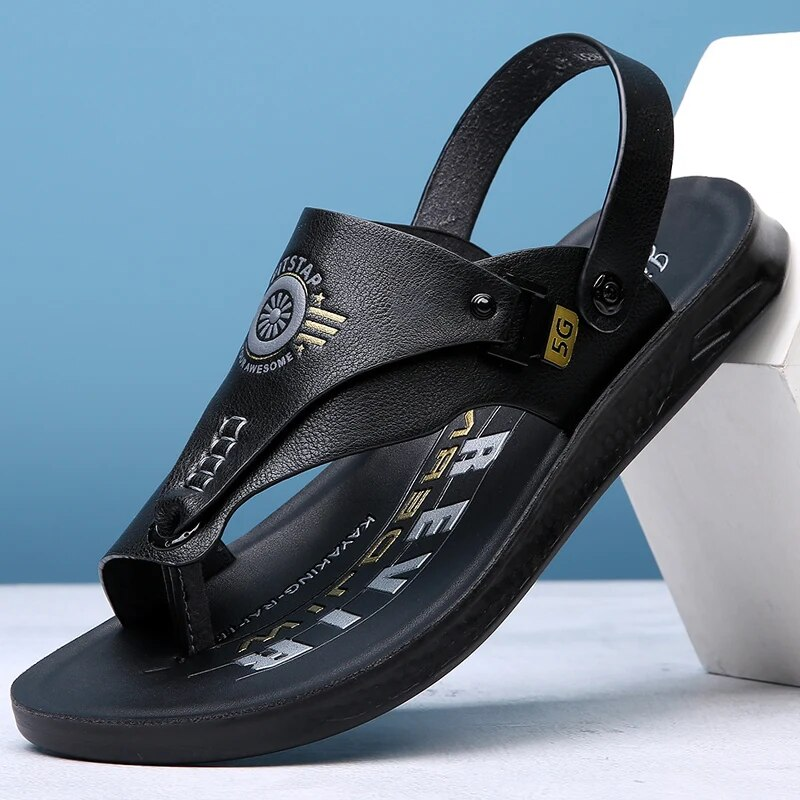 Lässige Flip-Flops für Herren, rutschfeste Sommersandalen für den Außenbereich mit doppeltem Verwendungszweck, Hausschuhe aus ultrafeinem Sperrholz, Sandalen und Sandalen für Herren_voghion.com