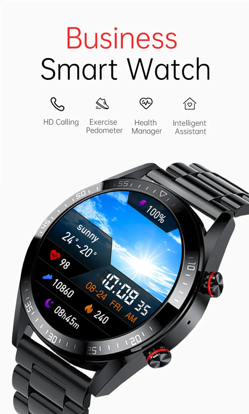 New 454*454 Screen Smart Watch Always Display The Time Bluetooth Call Local Music Smartwatch For Mens Android TWS_voghion.com