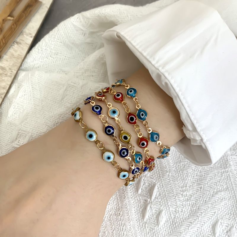 Braccialetto bohémien turco contro il malocchio | Design vintage regolabile | Amuleto colorato rivestito in resina epossidica | Lega ipoallergenica | Regalo di gioielli bohémien protettivi_voghion.com