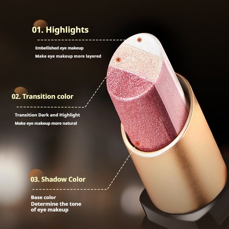 Perlglanz-Lidschattenstift, kein fliegendes Puder, kein Abschminken, Lidschatten-Make-up_voghion.com