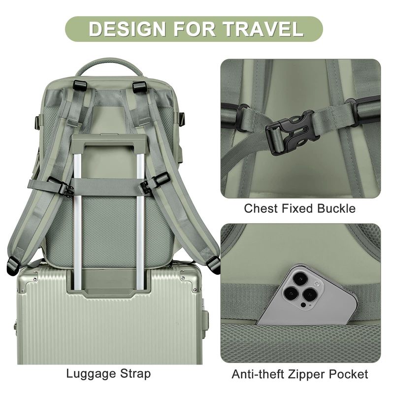 Reiserucksack für Damen, großes Fassungsvermögen, multifunktionales Gepäck, Freizeitrucksack, Reisetasche für Geschäftsreisen, Schultasche für Studenten_voghion.com
