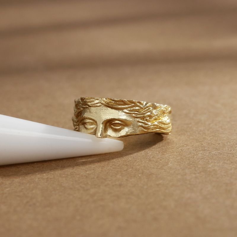 Half Face Ring Men's Open End Ring_voghion.com