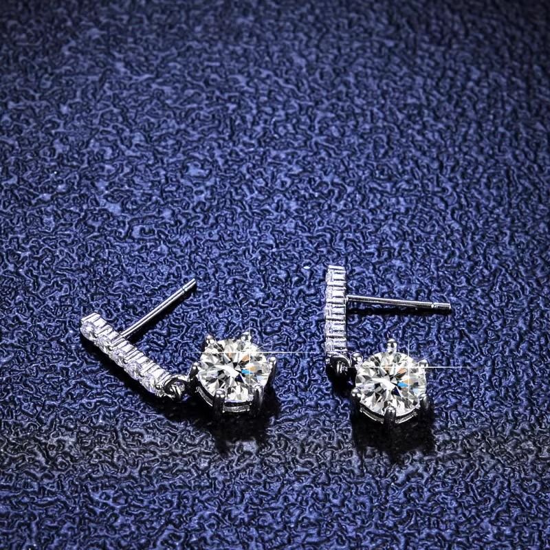 S Reines Silber Neue Mosang Stein Damen Quaste Sechs Klaue als Geschenk für Freundin Temperament Minimalist Ohrringe_voghion.com