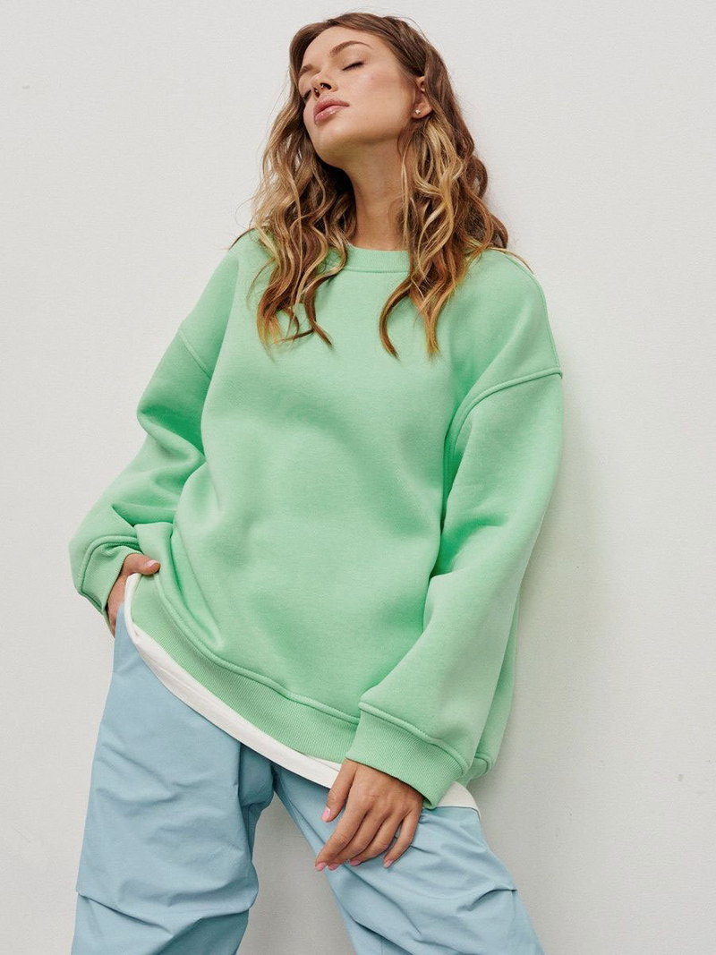 Robe femme col rond sweat à capuche ample femme_voghion.com