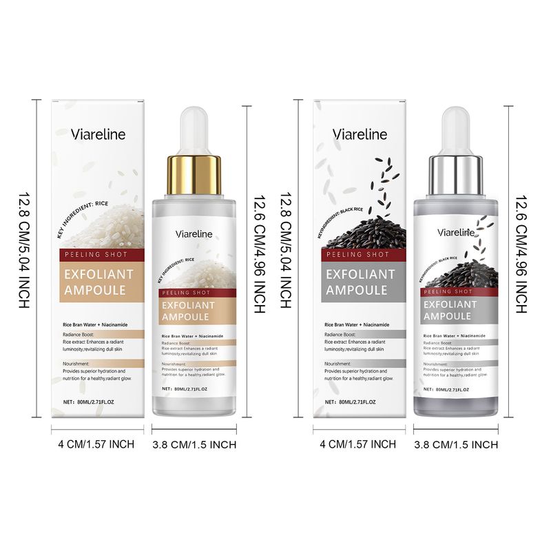 VIARELINE Essenza detergente esfoliante per il viso con ingredienti di riso nero, idratante e nutriente_voghion.com