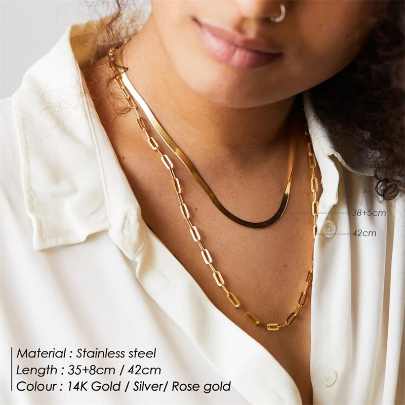 2025 Nouveautés eManco Collier Empilable Plusieurs Femmes Minces 316 Chaîne En Acier Inoxydable Bijoux_voghion.com