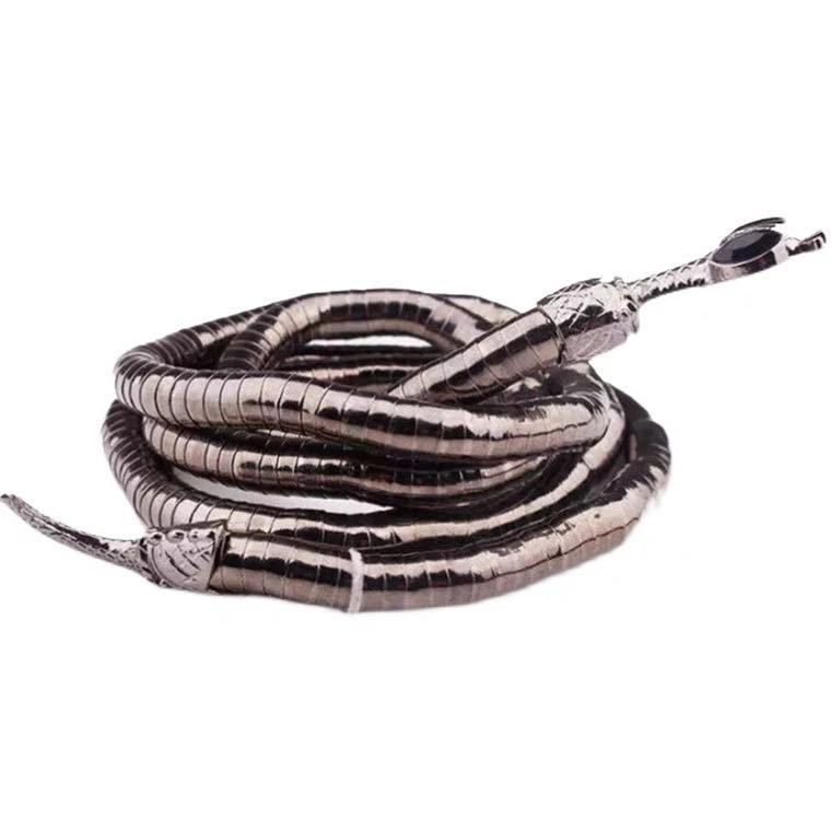Snake Shaped Necklace For Men Women, Cool And Exaggerated, Niche Personality Design, Adjustable Shape Collar Jewelry_voghion.com