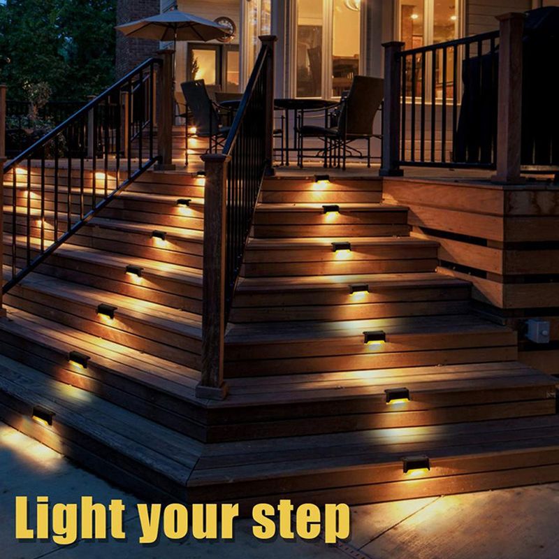 Lampada solare a LED bianco caldo per gradini, scale, luci da giardino per esterni, impermeabile, decorazione per balcone, per patio, scale, recinzione_voghion.com