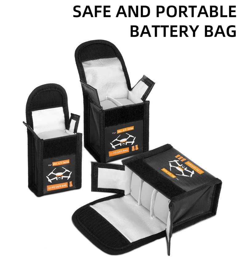 Drone LiPo Safe For 4 PRO Explosion-proof Protective Bag Battery Storage Case For DJI MINI Pro/Mini 3_voghion.com