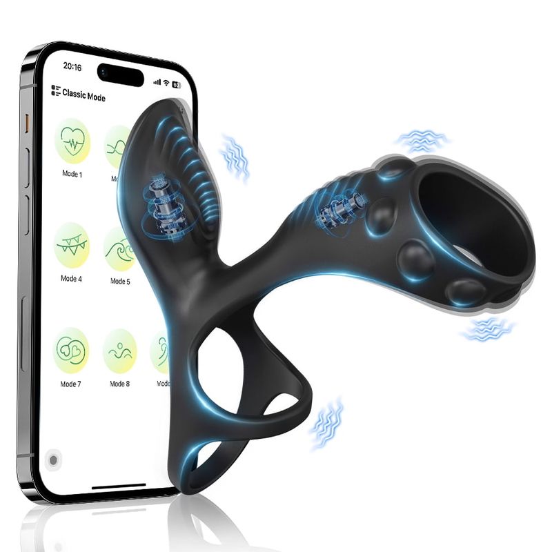 Vibrador masculino XBONP com aplicativo e 10 modos de vibração, vibrador masculino com plugue anal_voghion.com
