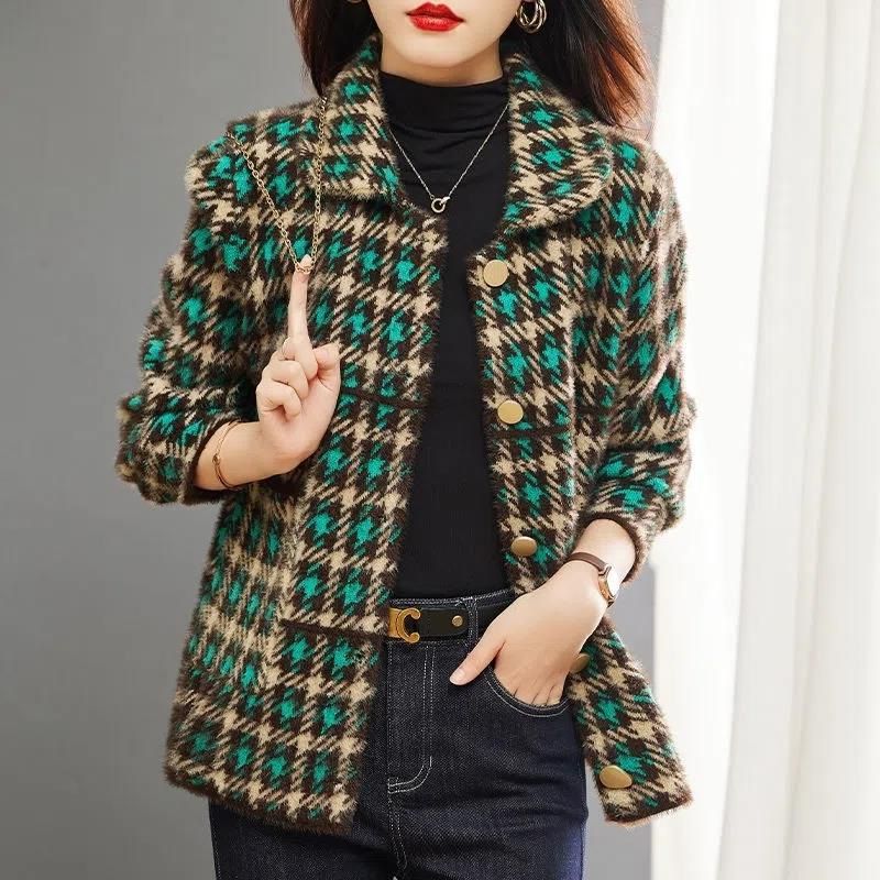 Cappotto stile Petite per donna, primavera, autunno, inverno, velluto di visone, nuovo elegante abito corto di alta moda di alta qualità_voghion.com
