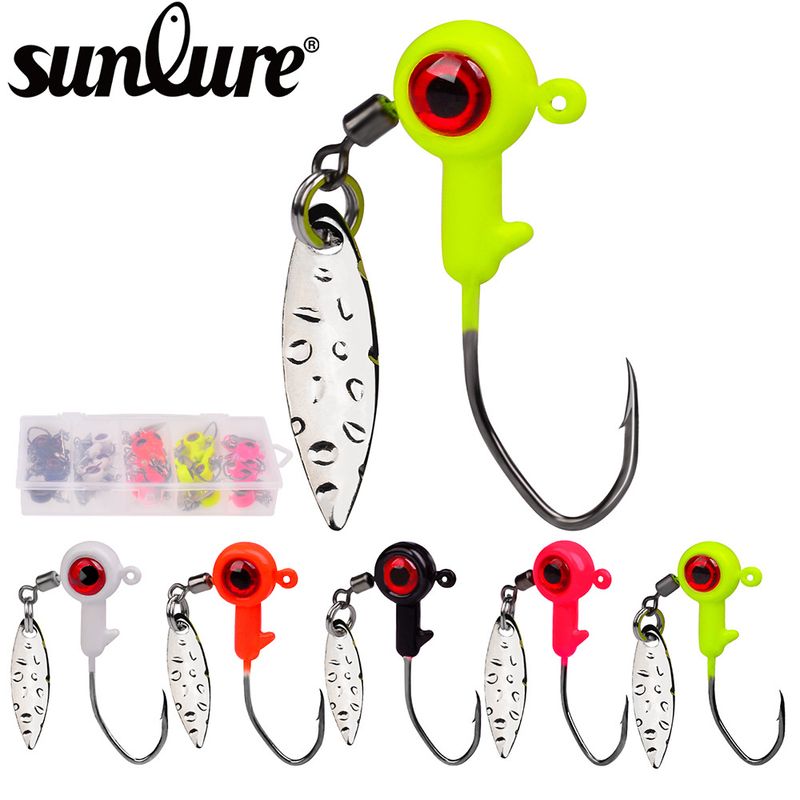 Jig Head Set Soft Bait Weighted Anti-Hooking Lure Hook 1.4g 1.6g 3g Fishing Hooks 25 Pieces Pack_voghion.com