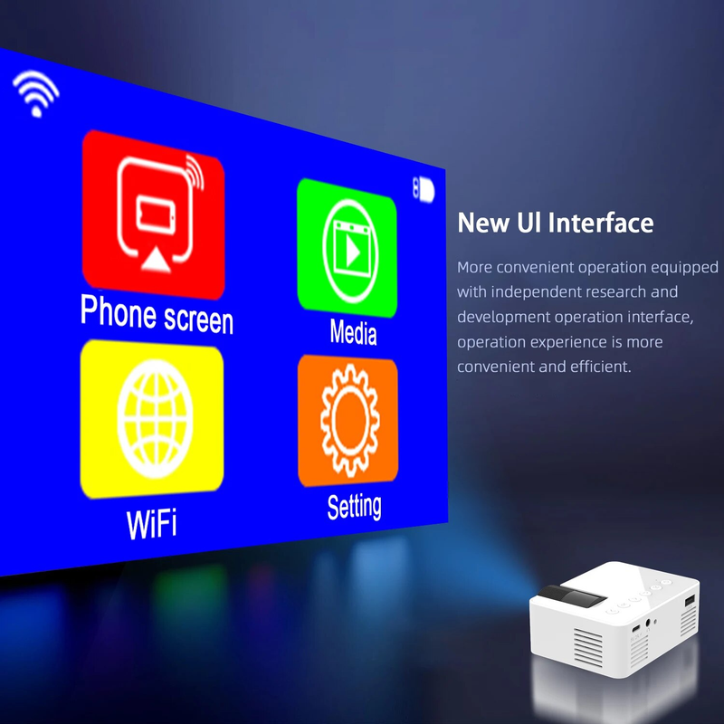 YT100 Wireless Mobile Phone Mini Full HD Video Projector, Portable Outdoor Indoor Projector_voghion.com