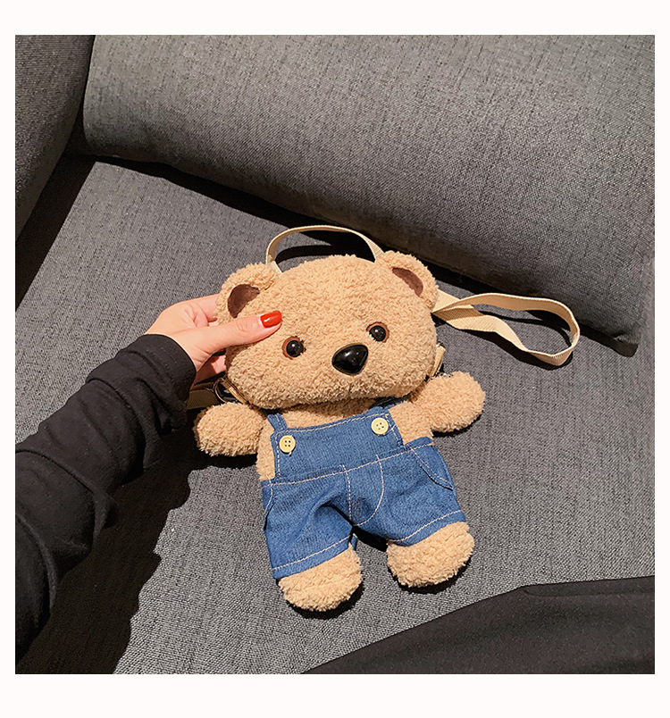 Söt plysch liten för kvinnor 2024 Ny tecknad björndocka Mjuk tjej Mångsidig Instagram Crossbody-väska med en axel_voghion.com