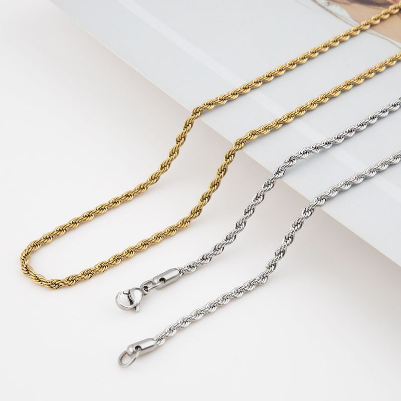 HNSP 316L Stainless Steel Twisted Rope Chain Necklace For Men Women Jewelry Accessories_voghion.com