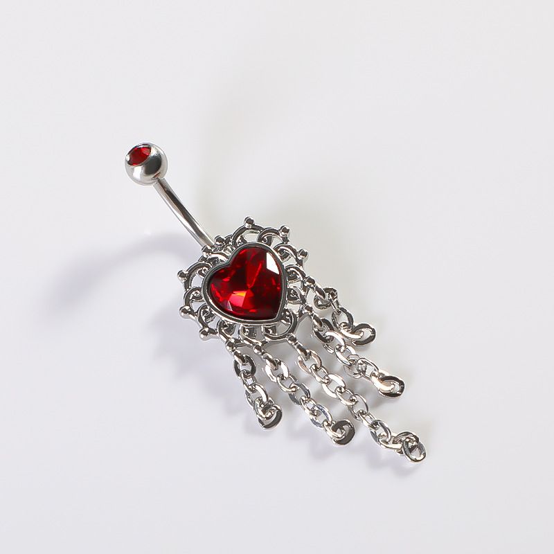 Piercing per ombelico da donna con goccia d'olio a forma di cuore in acciaio inossidabile creativo_voghion.com