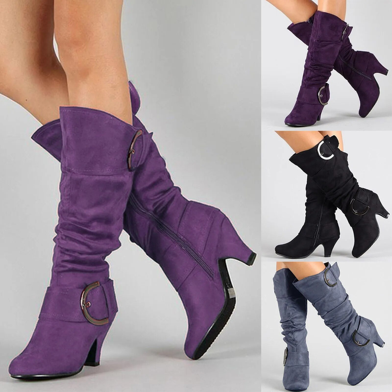 Dames Hoge Laars Voor Vrouwen Retro Laarsjes Toelopende Hak Laarzen Modieus Design Dagelijks Comfortabele Schoenen Женская Обувь_voghion.com