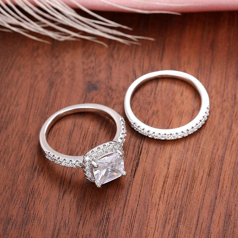 Anello in rame con zircone, due paia di anelli, gioielli alla moda_voghion.com