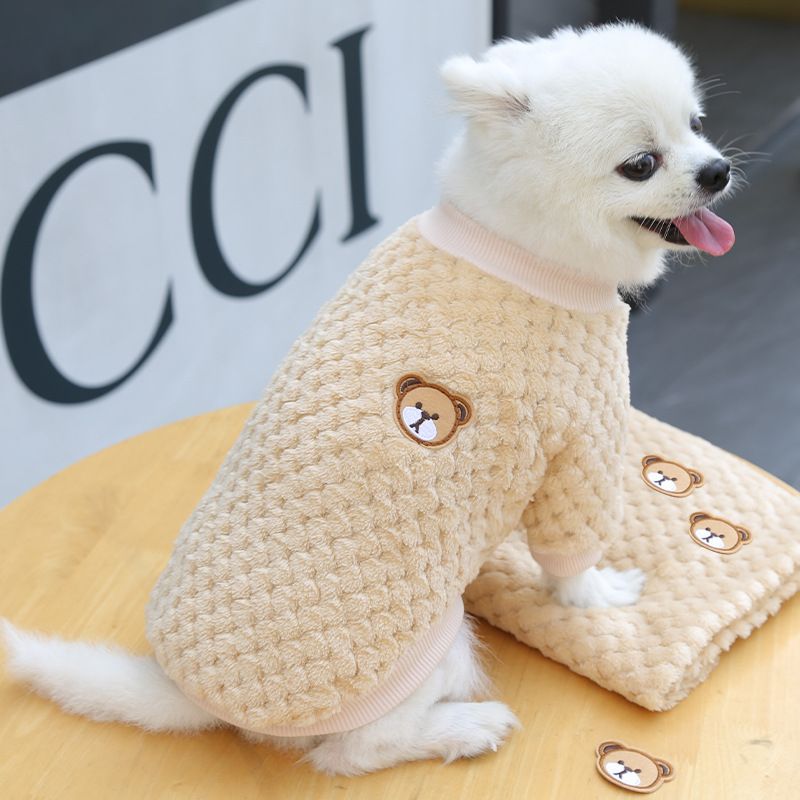 Ropa para perros pequeños y grandes, ropa para gatos, otoño e invierno, nuevos suministros para mascotas, ropa de vellón, método, cubo, ropa de dos patas, cuadros_voghion.com