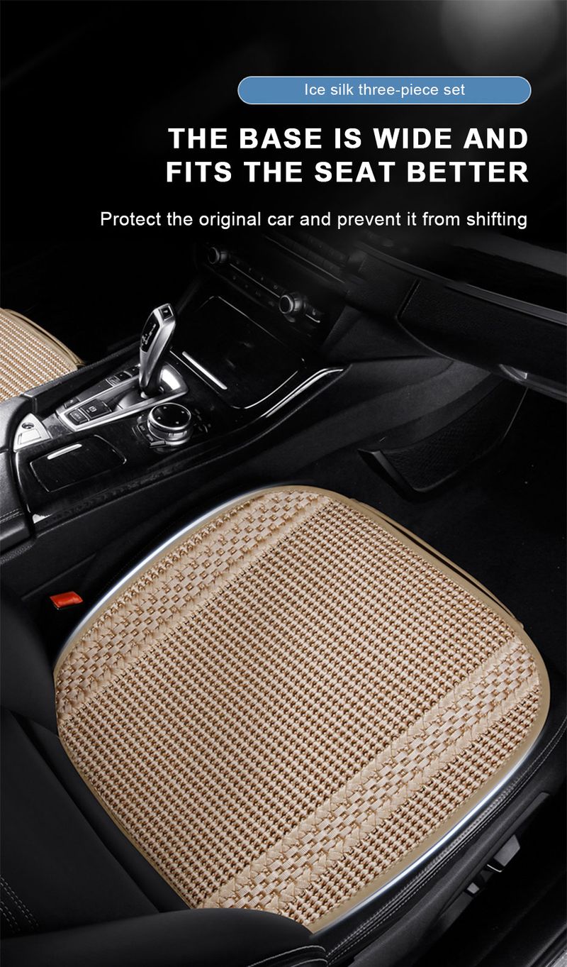 SEAMETAL Atmungsaktiver Bezug aus Eisseide, kühlendes Sitzkissen, kratzfest, Autositzschutz, universell für 5-Sitzer-Autos_voghion.com