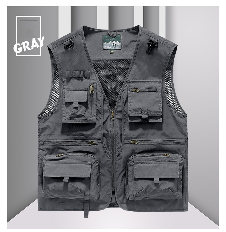 FGKKS Outdoor Leisure Vest For Men, New Breathable Outdoor Sports Coat With Multiple Pockets, High Quality Design, Leisure Vest For Men_voghion.com