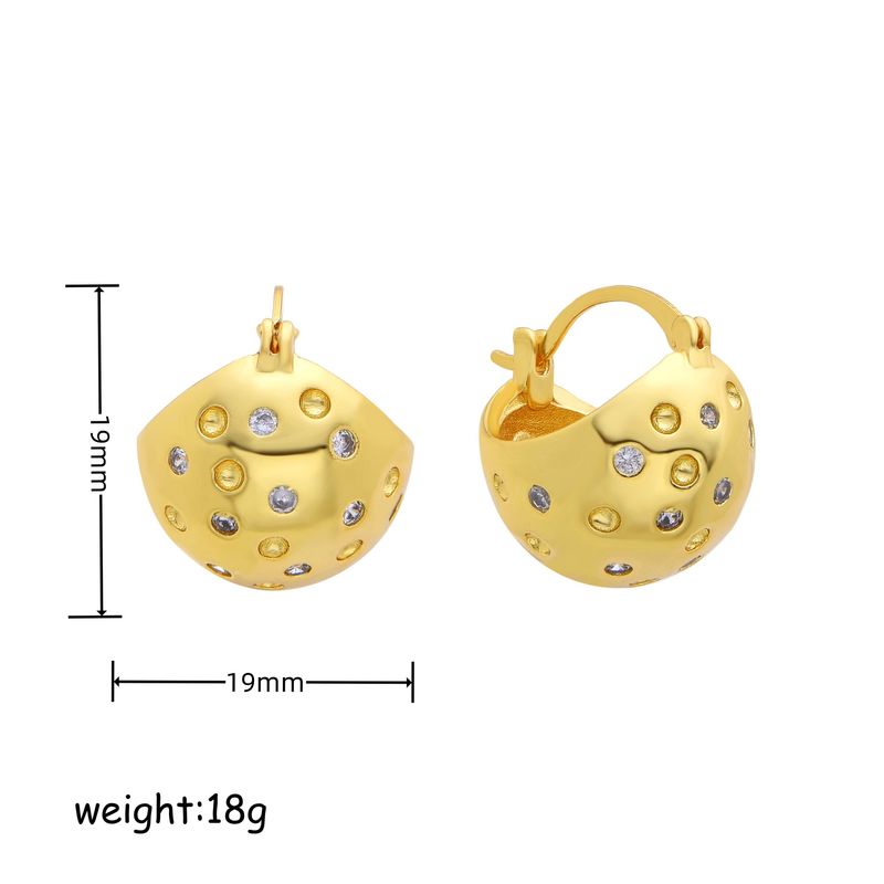 Sieradenset voor dames, modieuze, prachtige, retro, onregelmatige geometrische zirkonia-oorbellen voor vrouwen, niche, persoonlijkheid, koperen vergulde oorbellen van echt goud_voghion.com