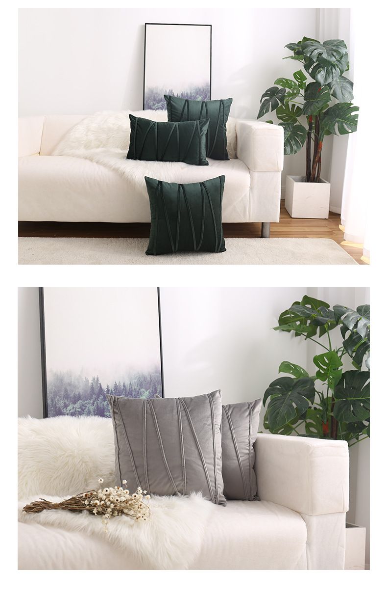 Samt-Kissenbezug mit Einsatz - Nordisches minimalistisches Einfarbiges Kissen für Sofa, Büro, Wohndekor_voghion.com