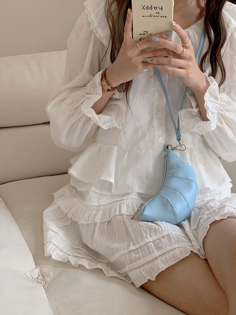 Portafoglio appeso al collo Zero con design carino a forma di corno di mucca e piccola mini borsa a tracolla concava per rossetto e auricolari_voghion.com