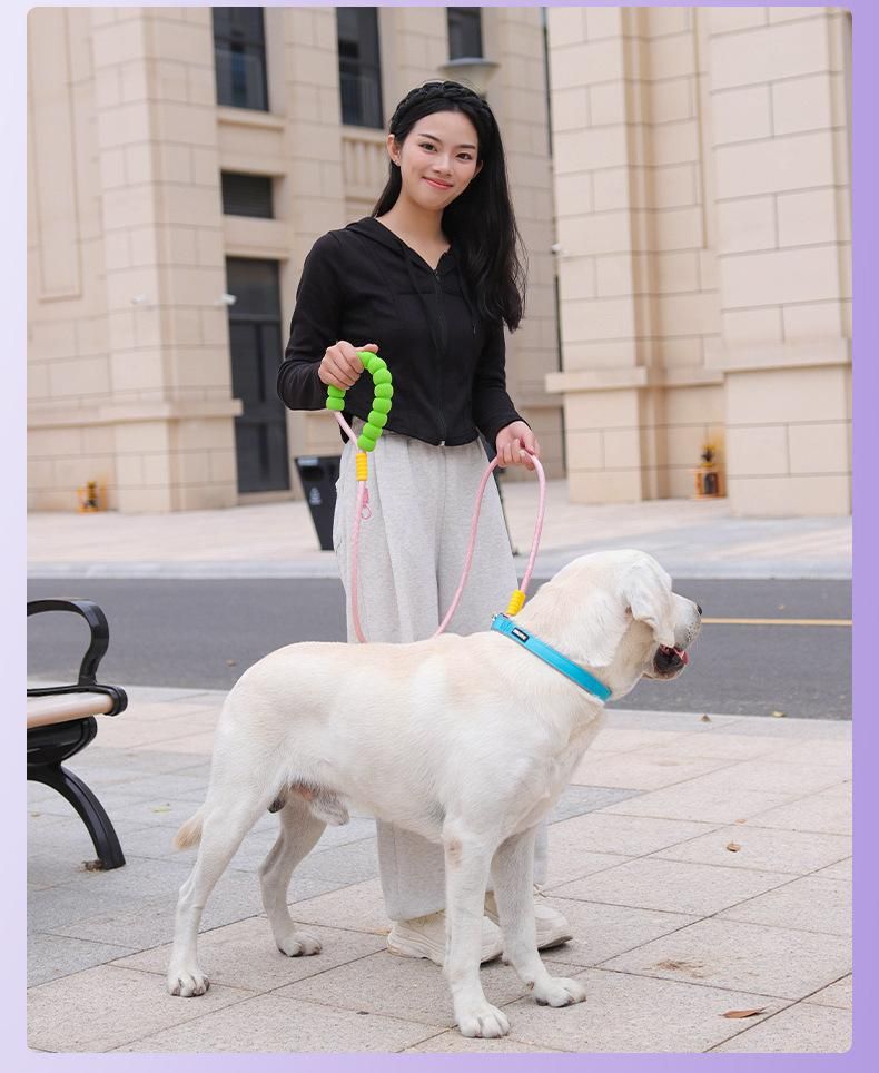 Pestañas de nailon con degradado de color para competición. Puede colgar bolsas para excrementos. Cómodo cojín de espuma de algodón resistente a la intemperie para pasear perros._voghion.com