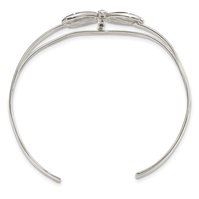 Sterling Silver Abalone Dragonfly Bangle Bracelet_voghion.com