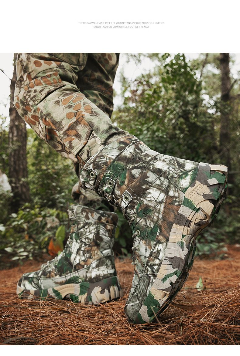 Bottes de combat Bottes de camouflage d'extérieur Bottes de randonnée montantes Bottes tactiques Bottes de randonnée_voghion.com