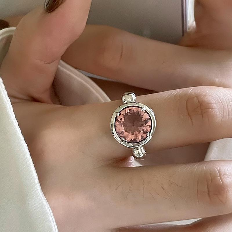 Farbe VENUS Silber Rosa Kristall Öffnung Ring Für Frauen Mädchen Liebe Schmuck Geburtstag Geschenk Dropship Dropshipping ping_voghion.com