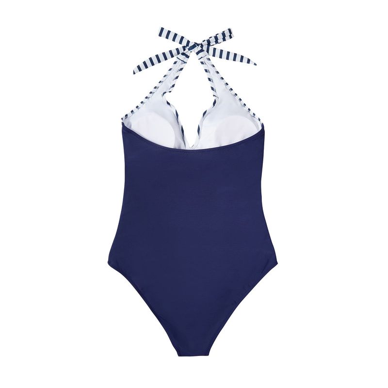 Maillot de bain une pièce pour femme avec sac croisé et lacets multicolores dos nu_voghion.com