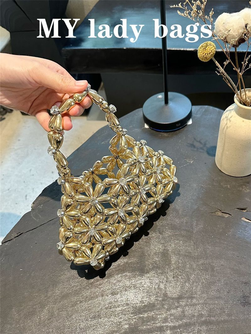 Mini borsa a mano in stile francese di alta qualità, con perline, realizzata a mano e strass, borsa per telefono intrecciata per viaggi quotidiani e casual._voghion.com