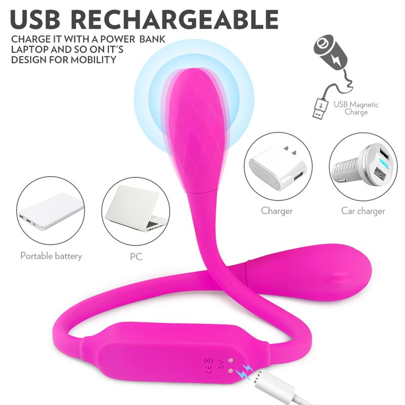 S-hande USB Ricaricabile Corda Forma 2 Motori a Doppia Estremità Lesbiche Stimolatore Vaginale Punto G Silicone Giocattolo Sessuale per Adulti Vibratori per Donne_voghion.com