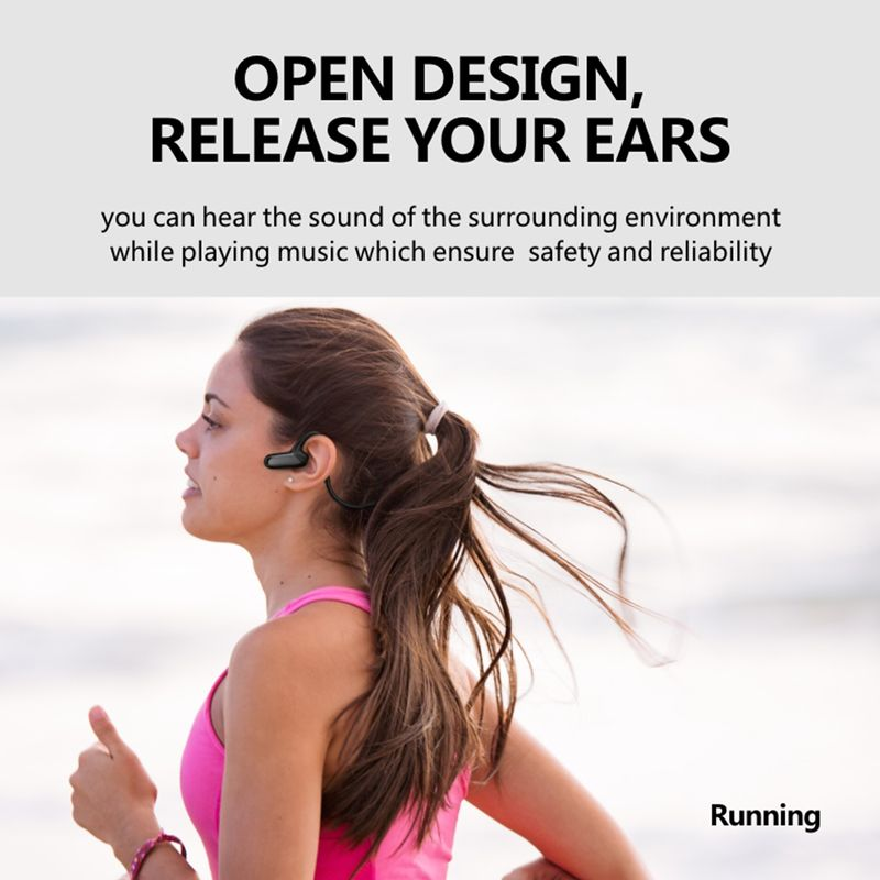 F808 Wireless Headset Bluetooth-compatible 5.0 Bone Conduction HiFi Ear Hook Sports Earphone For Cycling Running Fiess_voghion.com