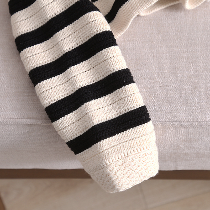 Women's slim-fit version buckle striped small fragrant style knitted cardigan short coat_voghion.com
