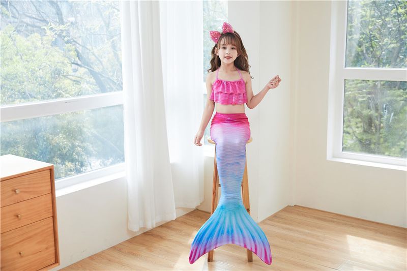 Vêtements de bébéEnfants sirène maillot de bain performance maillot de bain trois pièces queue de poisson grandes et petites filles princesse jupe bikini costume_voghion.com