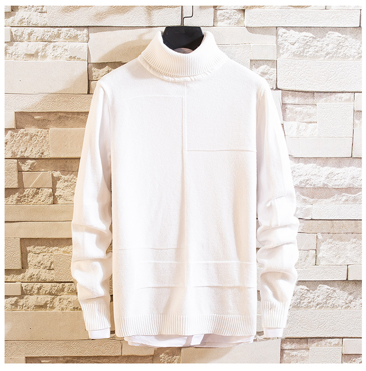 Heren Herfst- en Wintermodellen Voor- en achterkant Casual Mode Pullover Coltrui Slim-fit Sweater Buitenlandse Handel Lopende hoeveelheid_voghion.com