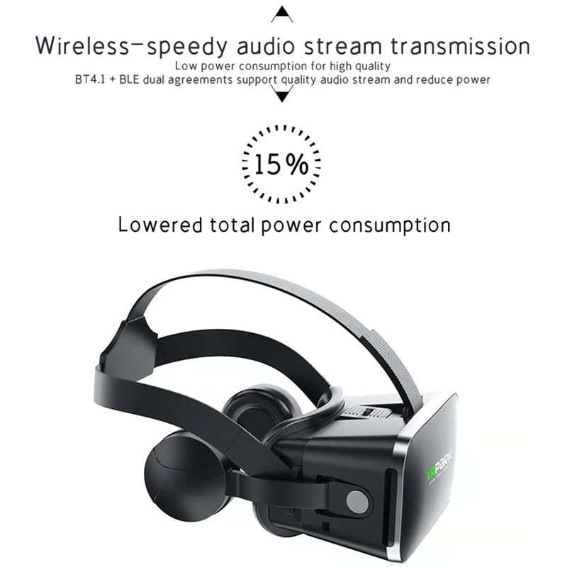 Virtual Reality VR-Brille 3D-Headset Bluetooth-Geräte Smartphone-Helmbrille Linsen Smartphone Viaar-Kopfhörer_voghion.com