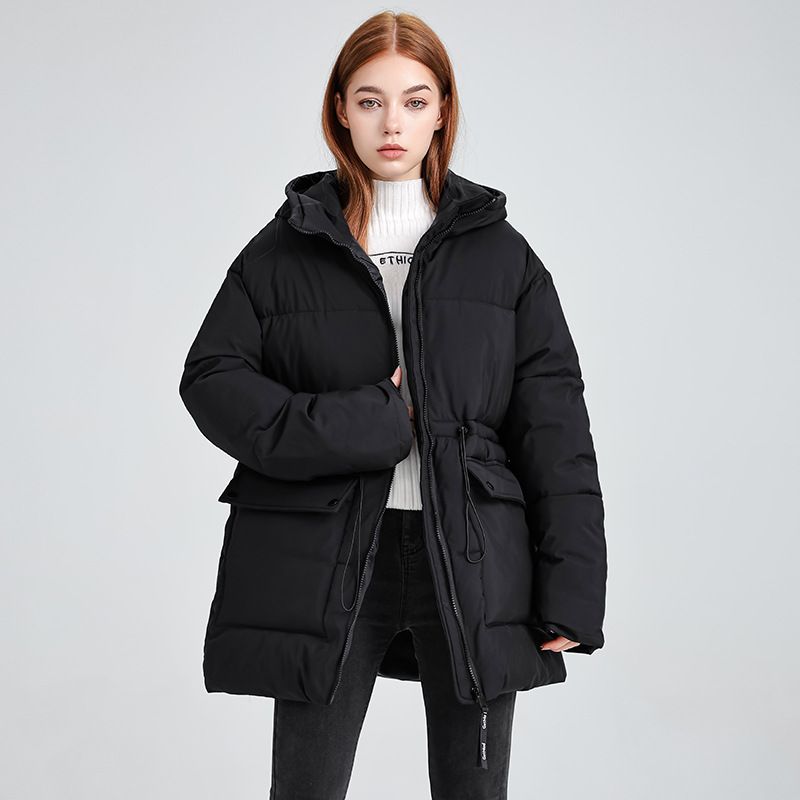 Women's Clothing Women's Oversized Puffer Jacket - Hooded Winter Coat With Quilted Detailing_voghion.com