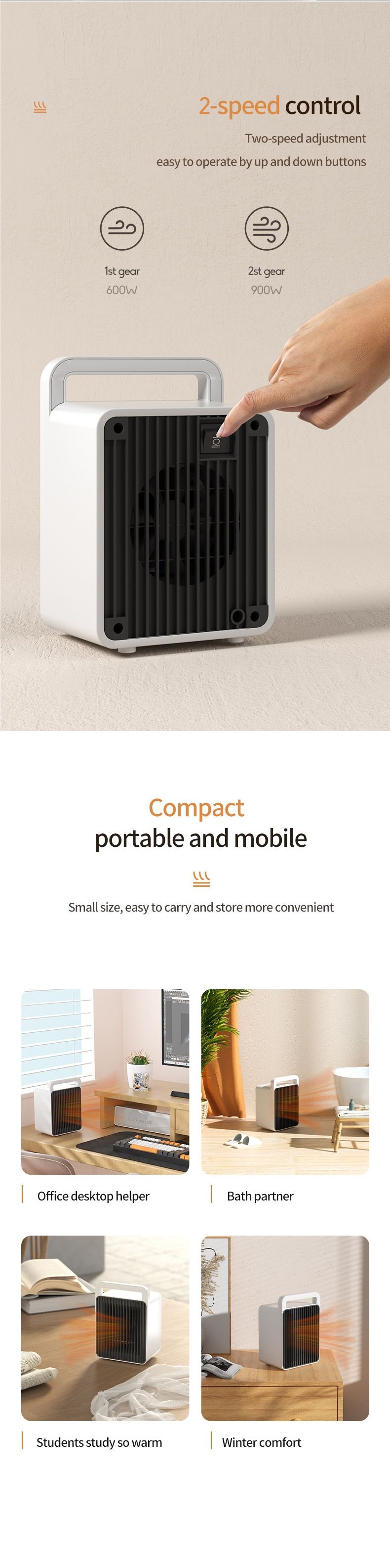 Mini piccolo riscaldatore elettrico da tavolo per ufficio domestico standard USA da 110 V_voghion.com