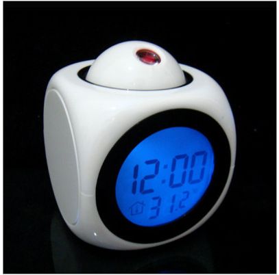 Sveglia con proiezione LED multifunzionale con annuncio vocale, display digitale per camera da letto e ufficio_voghion.com
