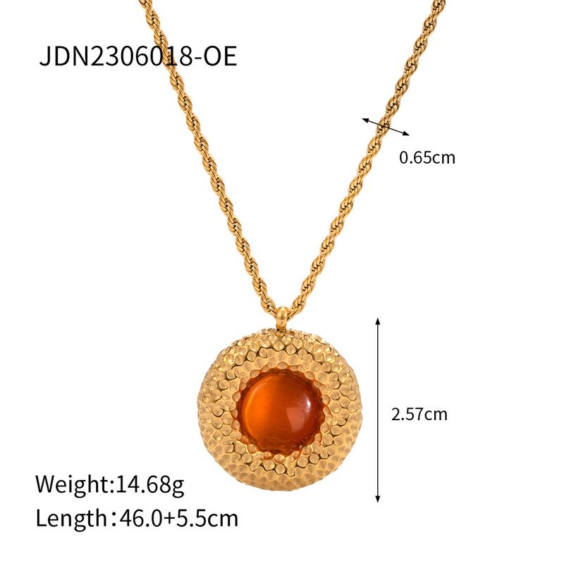 Orecchini pendenti rotondi in oro stile INS francesi eleganti e alla moda Orecchini pendenti in acciaio inossidabile_voghion.com