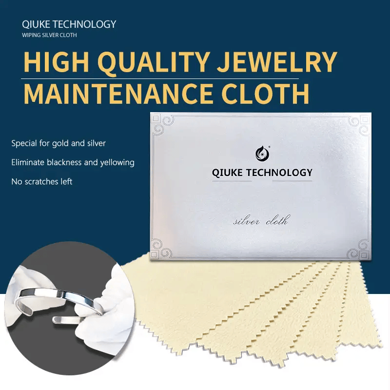 5-Piece Set Of Jewelry Polishing And Cleaning Cloth, 6 X 4 Inches In Size, With A 3ml Silver Washing Water Bottle And 2 Silver Cotton Swabs_voghion.com