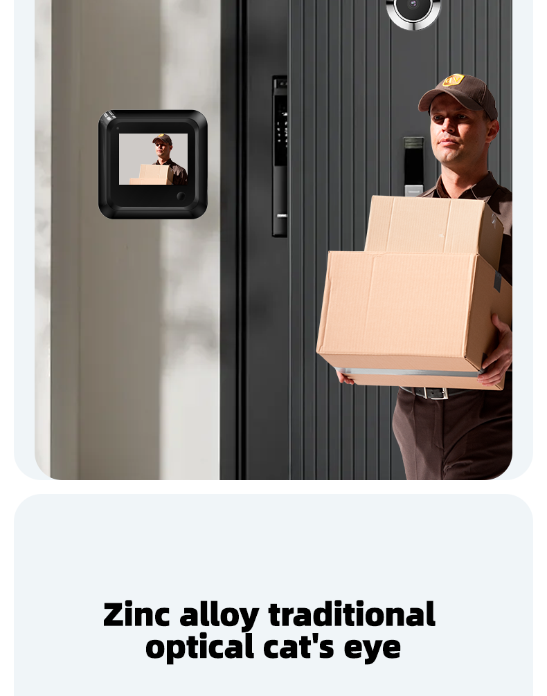 Danmini Digital Doorbell Peephole 2.4'' HD Display 300000 Pixels 120° Wide-angle Camera Intelligent Cat Eye Security_voghion.com