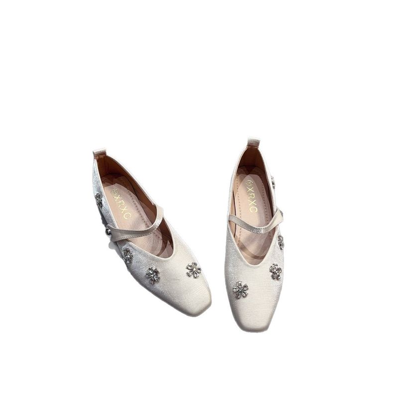 Mary Jane-Schuhe im französischen Stil mit klobigem Absatz für Damen im Frühling, Sommer und Abendstil mit sanften Strasssteinen und einem Riemen_voghion.com